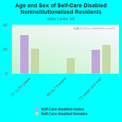 Age and Sex of Self-Care Disabled Noninstitutionalized Residents