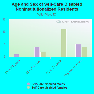 Age and Sex of Self-Care Disabled Noninstitutionalized Residents