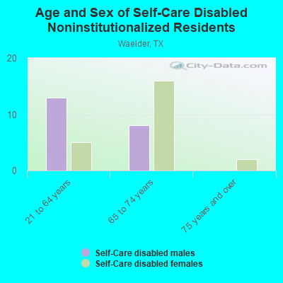 Age and Sex of Self-Care Disabled Noninstitutionalized Residents