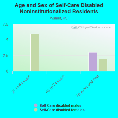 Age and Sex of Self-Care Disabled Noninstitutionalized Residents