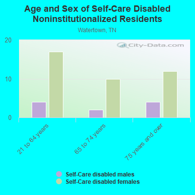 Age and Sex of Self-Care Disabled Noninstitutionalized Residents