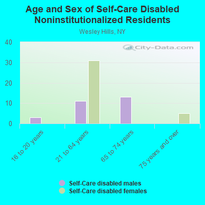 Age and Sex of Self-Care Disabled Noninstitutionalized Residents