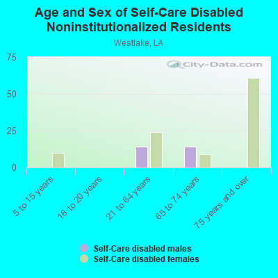 Age and Sex of Self-Care Disabled Noninstitutionalized Residents