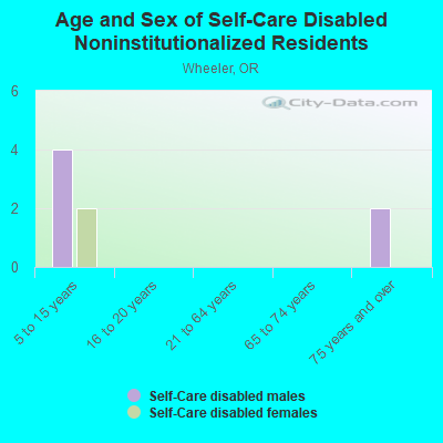 Age and Sex of Self-Care Disabled Noninstitutionalized Residents