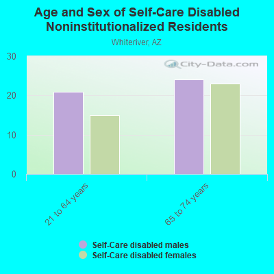 Age and Sex of Self-Care Disabled Noninstitutionalized Residents