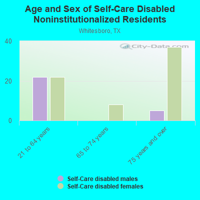 Age and Sex of Self-Care Disabled Noninstitutionalized Residents