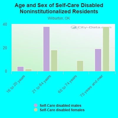 Age and Sex of Self-Care Disabled Noninstitutionalized Residents