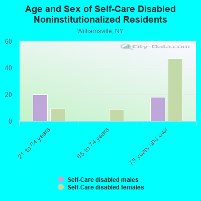 Age and Sex of Self-Care Disabled Noninstitutionalized Residents