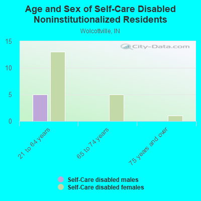 Age and Sex of Self-Care Disabled Noninstitutionalized Residents