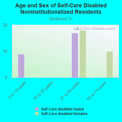 Age and Sex of Self-Care Disabled Noninstitutionalized Residents