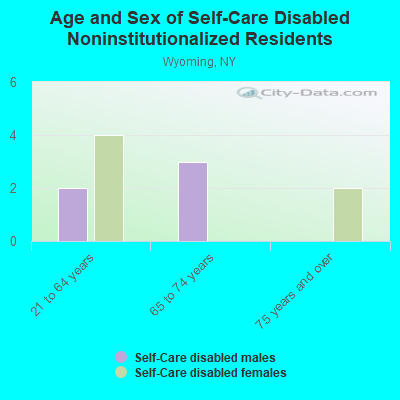 Age and Sex of Self-Care Disabled Noninstitutionalized Residents