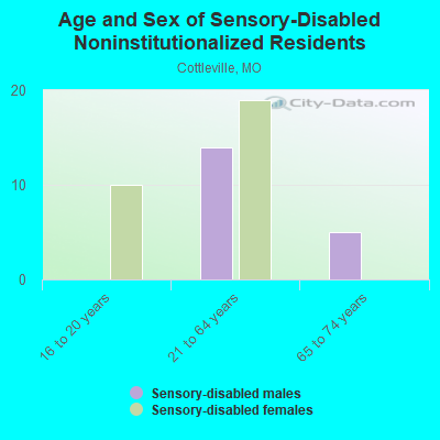 Age and Sex of Sensory-Disabled Noninstitutionalized Residents