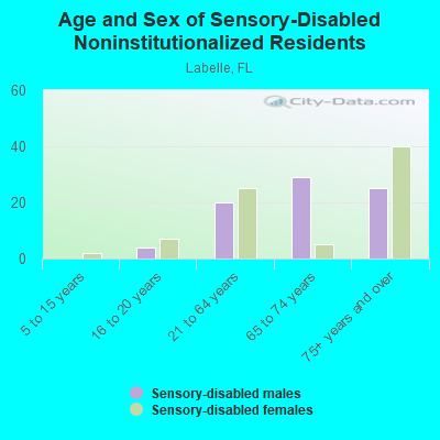 Age and Sex of Sensory-Disabled Noninstitutionalized Residents