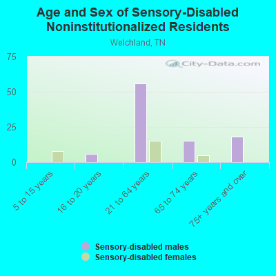 Age and Sex of Sensory-Disabled Noninstitutionalized Residents