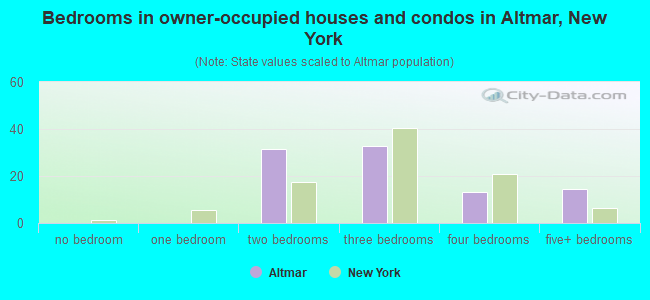 Bedrooms in owner-occupied houses and condos in Altmar, New York