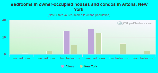 Bedrooms in owner-occupied houses and condos in Altona, New York