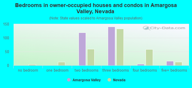 Bedrooms in owner-occupied houses and condos in Amargosa Valley, Nevada