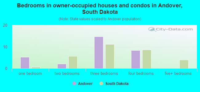 Bedrooms in owner-occupied houses and condos in Andover, South Dakota