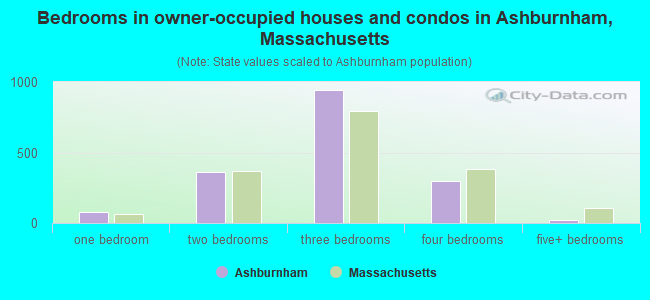 Bedrooms in owner-occupied houses and condos in Ashburnham, Massachusetts