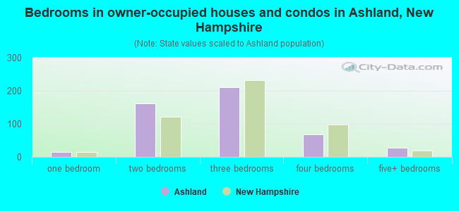 Bedrooms in owner-occupied houses and condos in Ashland, New Hampshire