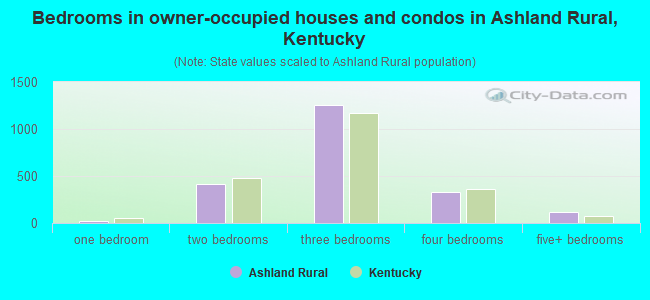 Bedrooms in owner-occupied houses and condos in Ashland Rural, Kentucky