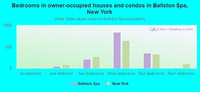 Bedrooms in owner-occupied houses and condos in Ballston Spa, New York