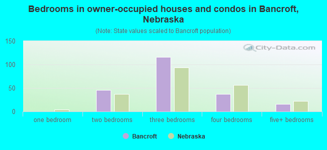 Bedrooms in owner-occupied houses and condos in Bancroft, Nebraska