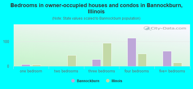 Bedrooms in owner-occupied houses and condos in Bannockburn, Illinois