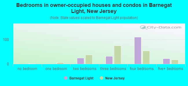 Bedrooms in owner-occupied houses and condos in Barnegat Light, New Jersey