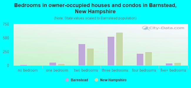 Bedrooms in owner-occupied houses and condos in Barnstead, New Hampshire