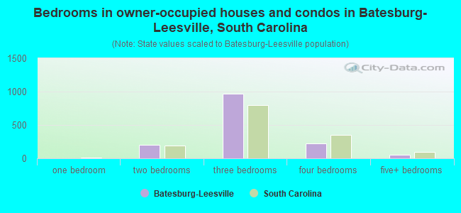 Bedrooms in owner-occupied houses and condos in Batesburg-Leesville, South Carolina