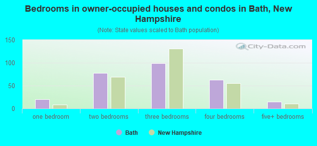 Bedrooms in owner-occupied houses and condos in Bath, New Hampshire