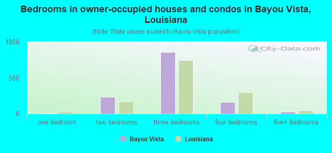Bedrooms in owner-occupied houses and condos in Bayou Vista, Louisiana