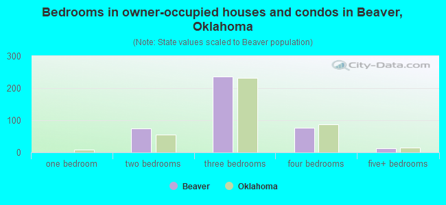 Bedrooms in owner-occupied houses and condos in Beaver, Oklahoma