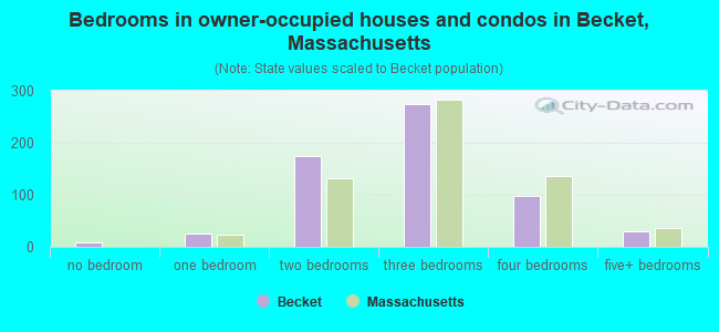 Bedrooms in owner-occupied houses and condos in Becket, Massachusetts