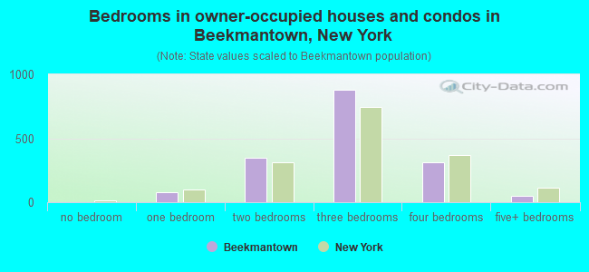 Bedrooms in owner-occupied houses and condos in Beekmantown, New York