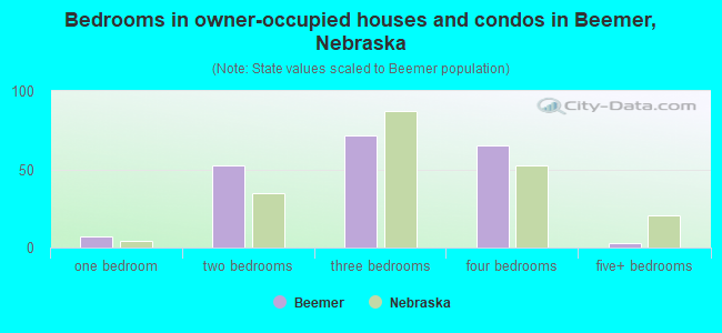Bedrooms in owner-occupied houses and condos in Beemer, Nebraska
