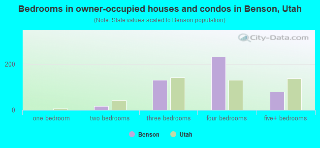 Bedrooms in owner-occupied houses and condos in Benson, Utah