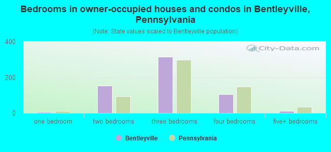 Bedrooms in owner-occupied houses and condos in Bentleyville, Pennsylvania