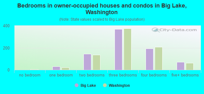 Bedrooms in owner-occupied houses and condos in Big Lake, Washington