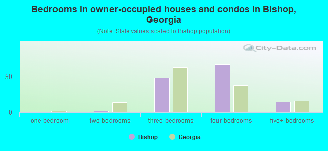 Bedrooms in owner-occupied houses and condos in Bishop, Georgia