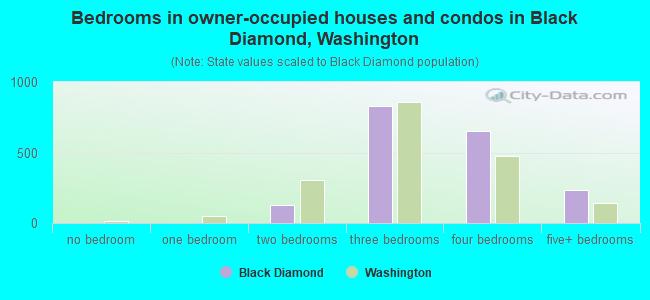 Bedrooms in owner-occupied houses and condos in Black Diamond, Washington