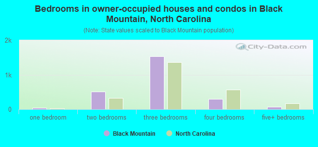 Bedrooms in owner-occupied houses and condos in Black Mountain, North Carolina