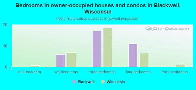 Bedrooms in owner-occupied houses and condos in Blackwell, Wisconsin