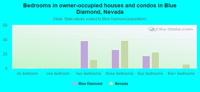 Bedrooms in owner-occupied houses and condos in Blue Diamond, Nevada