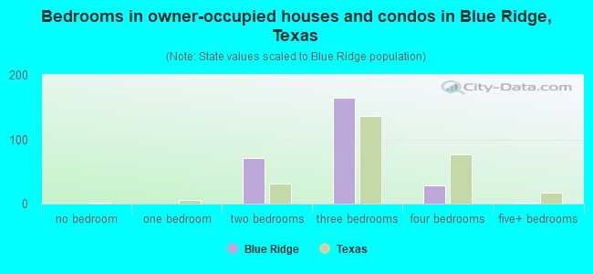 Bedrooms in owner-occupied houses and condos in Blue Ridge, Texas