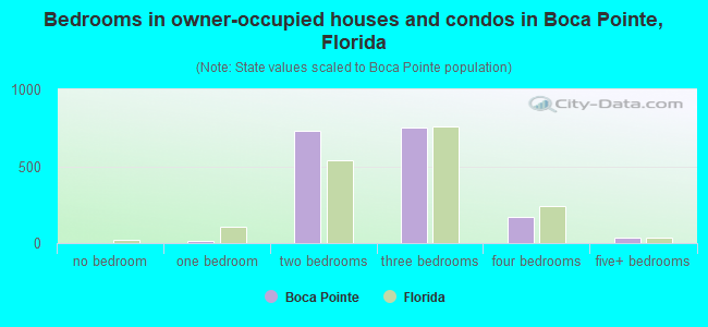 Bedrooms in owner-occupied houses and condos in Boca Pointe, Florida