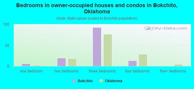 Bedrooms in owner-occupied houses and condos in Bokchito, Oklahoma