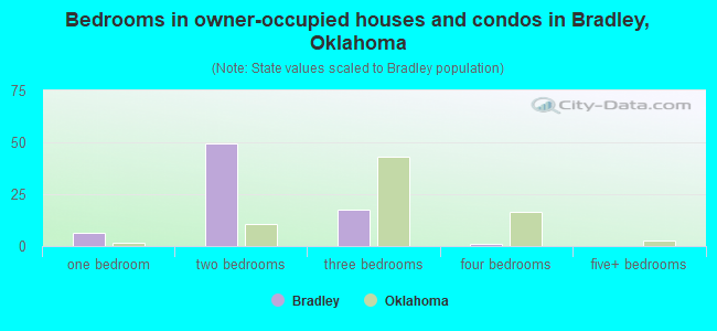 Bedrooms in owner-occupied houses and condos in Bradley, Oklahoma