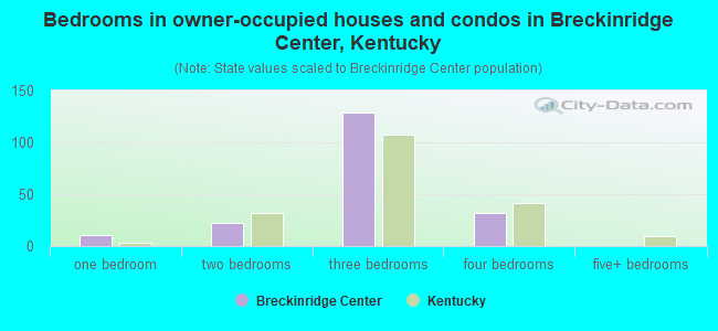 Bedrooms in owner-occupied houses and condos in Breckinridge Center, Kentucky